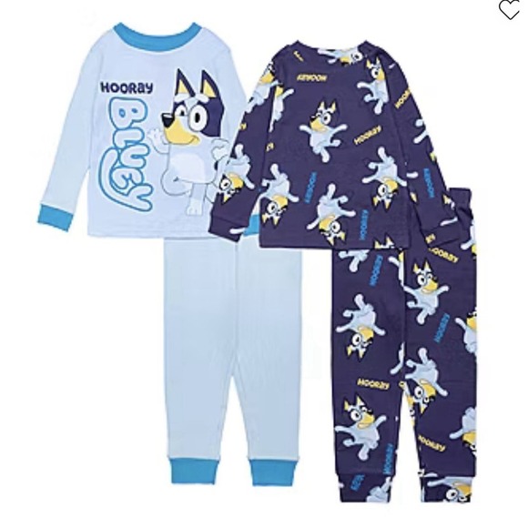 Carter's Other - Toddler Boys Bluey Crew Neck Long Sleeve 4-pc. Pajama Sets S-4